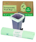 bioMat 64 Gallon Compostable Food Scrap Bags, 10 Count | BPI, CMA and OK Compost HOME certified, Meets the ASTM D6400 Standard, XL Flat Top Bin Liner for Kitchen Food Waste Bin - size: 10 Count (Pack of 1), style: 64 Gallon