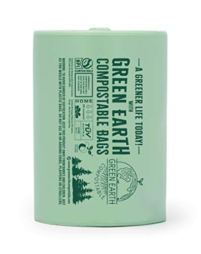 Green Earth Compostable Tall Kitchen Food Scrap Trash Bags, Compost Bin Compatible, 13 Gallon, 49 Liter, 100-Count, Superior Strength 0.9 Mil, ASTM D6400, BPI (US) & OK Compost Home (EU) Certified - size: 100 Count (Pack of 1), style: 13 Gallon
