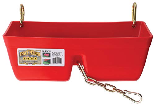 Little Giant® Plastic Fence Feeder | Clip on Feeder for Pigs, Goats, Sheep, Livestock | Mountable Feed Bucket | 9 Quarts | Red - color: Red, size: 9 Quarts