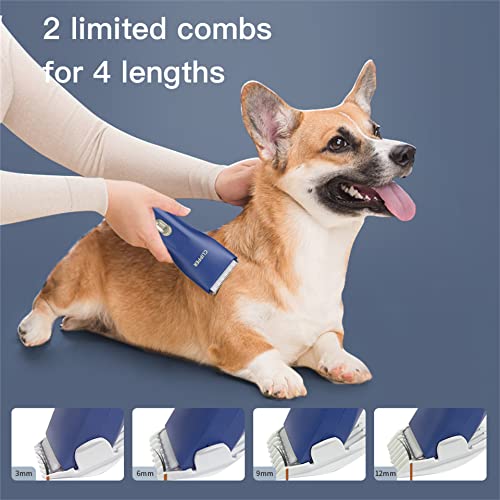 Dog Cat Home Hair Waterproof Clipper Wireless Dog Trimmer for Grooming,Blue,TS006 - color: Ts006-blue