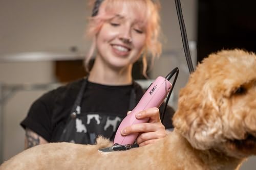 Wahl Pro Animal KM2+ Corded Clipper, Pink | High-Carbon Steel Blades, Quiet 2-Speed Motor with Low Vibration, 14 ft Cord, Comfortable Dog Trimmer, Built for Durability