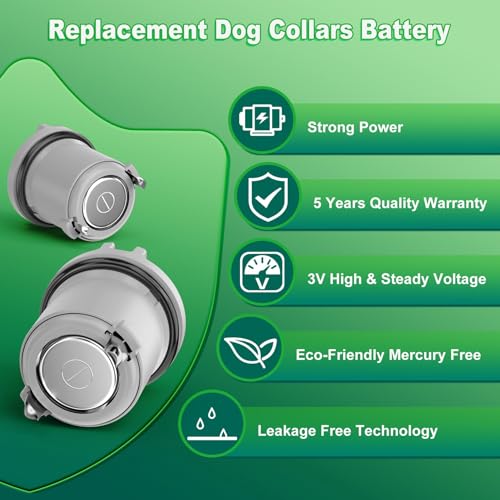 Dog Collar Batteries for R21 R22 R51 and Microlite Collar Battery, High Capacity Compatible with Invisible Fence Receiver Collar Batteries, 2 Packs Lasting Replacement Pet 3V Batteries - Gray