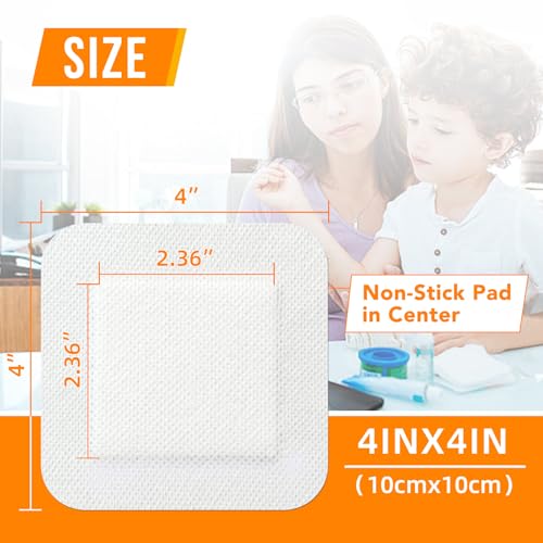 Carbou Island Dressing 4"x4" 30ct Sterile Bordered Gauze Pads Wound Care | Sterile Individually Wrapped packs,Highly Absorbent Adhesive Dressing Pad,Bordered Gauze With Adhesive Border,Island Bandages - size: 4‘’x4''