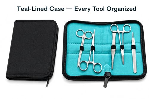 Suture Practice Kit for Medical & Vet Students –Suturing Kit with 3-Layer Silicone Suture Pad, 14 Pre-Cut Wounds, Sutures, Surgical Training Tools & Carry Case