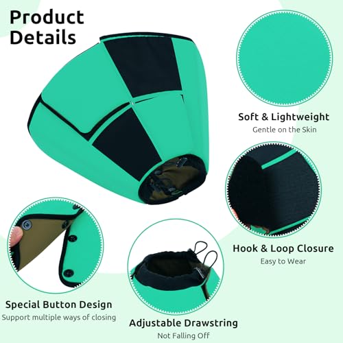 Soft Dog Cone Collar, Dog Cones for Large Dogs to Stop Licking | Soft Cone for Dogs After Surgery, Elizabethan Collar for Pets, Soft Fabric Pet Recovery Collar for Wound Healing, Green L - color: Green, size: L
