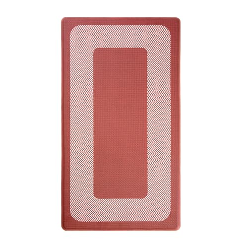 Chef Gear Hettie Anti Fatigue Cushioned Kitchen Mat 18"x32" Red - color: Hettie Herringbone Red, size: 32"L x 18"W x 0.3"Th