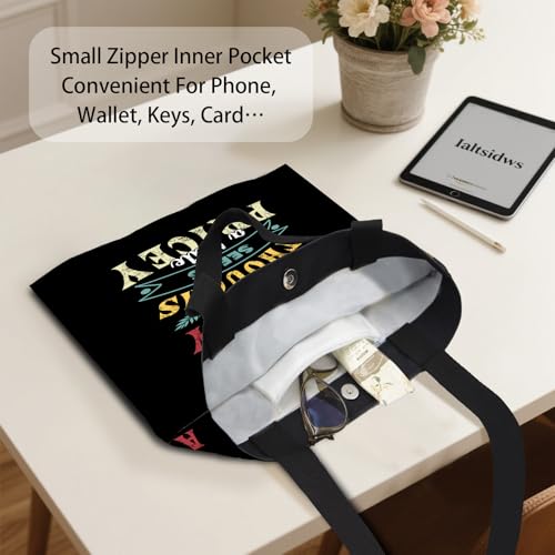 Aesthetic Canvas Tote Bag for Women - with Magnetic Snap Closure & Zipper Inner Pocket Reusable Totes Bag - color: Penny1