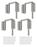 90/180 Degree U Patio Sliding Door Loop Lock Latch, Silver-4 PCS | Aluminum Alloy Security Bolt Lock , Multi-Angle Mounting for Barn, Garden, Fence Gate & Window - color: Silver-4 PCS