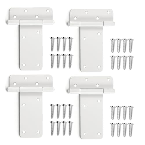 4 Pack 6" Door Hinges,280 Lbs Capacity Heavy Duty Gate Hinges | Matte white T-Strap Shed Gate Hinges,Barn Door, Shed Doors, rust-resistant,durable( (6 inch - 4 Pack)-Patent Pending - size: 6 inch - 4 Pack