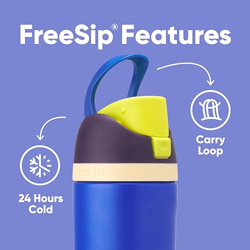 Owala FreeSip Kids Stainless Steel Water Bottle 16 oz Celestial Sphere - color: Celestial Sphere, size: 16 Ounces