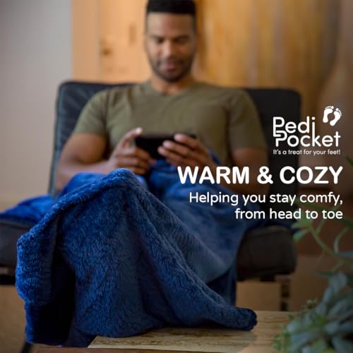 50"x70" Marvelous Midnight Foot Pocket Blanket Plush Fleece Non-Electric - color: Marvelous Midnight
