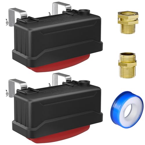 Water Trough Float Valve for Stock Tank – Includes 3/4" Hose Connectors, PTFE Tape & Mounting Kit – Water Level Control for Livestock Waterer, Poultry, Cattle, Goat, Horse, Pond (Float Valve-2PCS) - style: Float Valve-2PCS