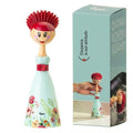 Vigar Dolls Dish Brush with Holder for Dishes - Green, Red | Dish Scrubber, Kitchen Scrub Brush, Dishwashing Brush Tool for Kitchen Sink Cleaning, Cute Standing Design - color: Green, Red