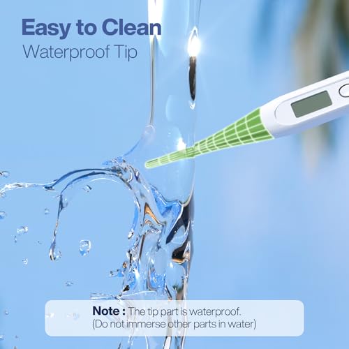 Boncare 10 Seconds Oral Thermometer for Adults and Kids, Green | Accurate & Safe, Rectal Digital Thermometer for Baby, Fever Alarm - color: Green