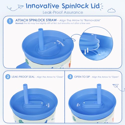 SANDJEST Sea Animals Stainless Steel Tumbler 20oz with Handle and Silicone Straw Locking Lid for Kids Boys Girls, Birthday Christmas Back to School - color: Sea Animal