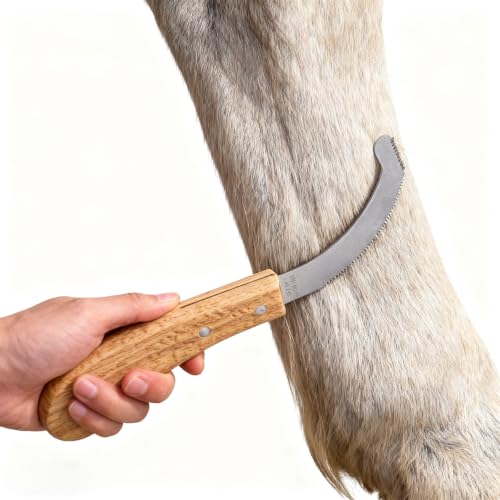 Bot Egg Knife for Horses, Precision Grooming for Bot Egg Removal Stainless Steel Blade with Wooden Handle Horse Equine Tack Care Farrier Tool