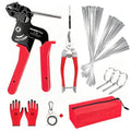 Metal Zip Ties Gun Set-For Fastening And Cutting Tie Special Tool,With 150pcs Stainless Steel Zip Ties Heavy Duty Outdoor，For Chain Link Fence Parts, Wire Fence Rolls,Exhaust Wrap, Poultry Fence