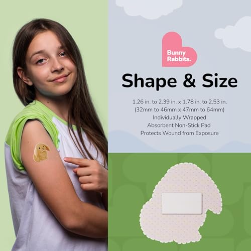 BioSwiss Bandages, Bunny Rabbits Shaped Self Adhesive Bandage Set, Latex Free, Sterile Wound Care, 24 Count - size: 24-Count Box, style: Bunny Rabbits