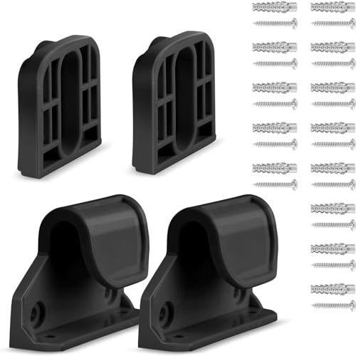 HAMOPY Auto-Lock Retractable Baby Gate Replacement Parts, Original Hardware Set (Including 2 x Latches + 2 x Brackets + 1 x Floor Hook + 1 Set of Screws) Only Fit 55“&71” Auto-Lock Baby Gate(Black) - color: Bk-p