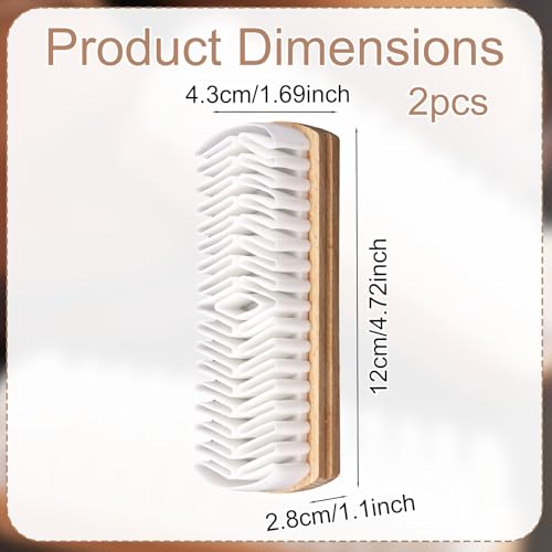 2pcs Suede Shoes Brush, Durable Suede Cleaning Cleaner Brush with Raw Magic Rubber Bristles and Beech Base for Shoes Boots Bags