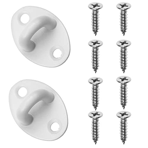 Kare & Kind Hook and Eye Latch (4-inch) - with Mounting Screws - Heavy Duty Locks for Door, Gates, Barns, Bathrooms, Cabins (2-White) - style: 2-White