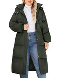 HEEKPEK Womens Plus Size Winter Coats Long Puffer Jackets Hooded Quilted Water Repellent Warm Trendy Parka Outerwear 2025 - color: Army Green, size: X-Large Plus