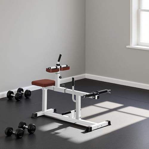 Soozier Seated Calf Raise Machine for Home Gym Waist Arm Training | Adjustable Calf Machine Leg Extension - color: Brown