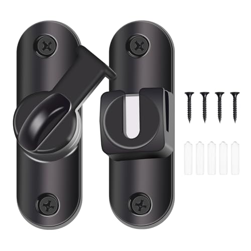 90/180 Degree Upgrade Barn Door Lock Latch, Heavy-Duty Zinc Alloy Thickened Barn Door Latch, Pocket Door Latch for Flip or Sliding Door, Keep Families Safety Gate Latch Lock, for Bathroom, Cabinet