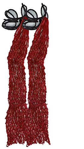 Majestic Ally 2 pcs Ultra Slow Feed 1.5"x1.5" Holes 40” Hay Net for Horses and livestocks (Red) - color: Red