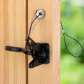 Self Locking Gate Latch for Wooden Fence with Spring Cable Pull, 1pcs | Automatic vinyl gate latch, post mount automatic gravity fence latches for pool/garden/shed - size: With Spring-loaded pull cord