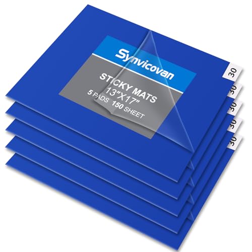 17" x 13" Sticky Mat (5 Packs,150 Sheets,30 Sheets/Pack) | Blue,Tacky Pads,Adhesive Floor Mat,for Cleanroom Laboratory Hospital Construction Pets Home Indoor Gymnasium and Workshop