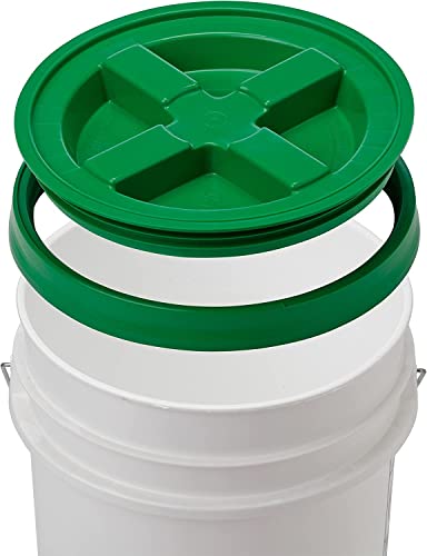 GAMMA2 Gamma Seal Lid - Pet Food Storage Container Lids - Fits 3.5, 5, 6, & 7 Gallon Buckets, Green, Made in USA - color: Green, size: Fits 3.5, 5, 6, & 7 Gallon Buckets
