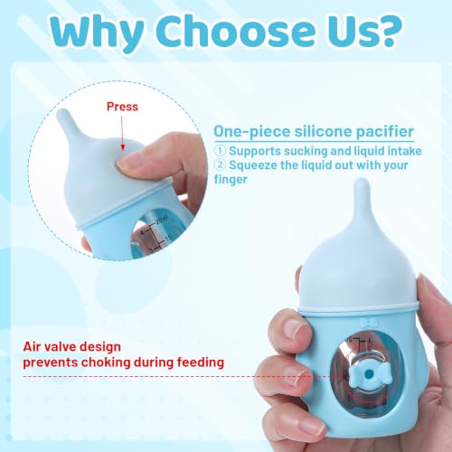 Kitten Bottles for Nursing 20ml Kitten Feeding Bottle Milk Slow Flow (Blue) | Slow Flow Puppy Bottles for Newborn Kittens Small Animals Nursing, Soft Silicone Nipple Feeding Kit