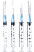 4 Pack 3ml Disposable Syringe with 23Ga 1.0 Inch, Luer Lock Syringes, Individual Sterilized Wrapped - color: 4 Pack