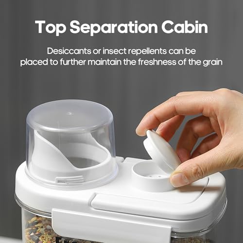 3 Qt/2.8 L Bird Seed Storage Container, Pet Food Container(1.6L, White) | Good Sealing Performance, Portable Handle, with Measuring Cup/Lid, Desiccant Can Be Placed on the Top, BPA Free - color: 1.6L,/White