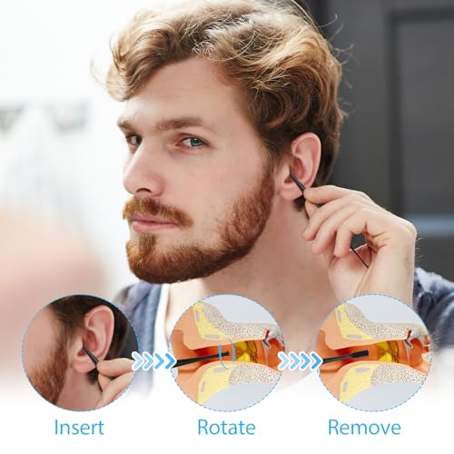 Oruola 9pcs Silicone Ear Wax Removal Tool, Reusable Spiral Ear Wax Removal Tool, Safe Soft Removal Ear Wax Removal Tool with Cleaning Brush for Olders Adult Kids