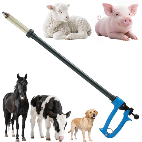 25ml Repeating Livestock Syringe Gun–Long Pole Veterinary Injector | with 5 Dose Settings, Ergonomic Grip, Clear Barrel & Luer Lock for Cattle, Horses, Goats, Sheep, Pigs - size: 25ML