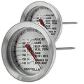 2 Pieces Meat Thermometer for Roaster Oven, Food Thermometer for House Cooking,Large 2.12-Inch Easy-Read Face, Oven Safe Leave in,Stainless Steel Stem Silver