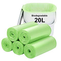 Food waste bags of biodegradable plastic for household use 4-5 Gallon, 100 Odorless 20% Extra Thick, Extra Strong, Durable, Non-Leaking, Recyclable (Green, 20 Liter)