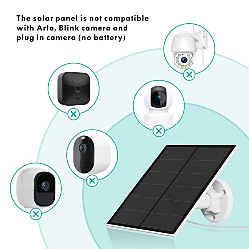 Solar Panel for Security Camera, 5W USB Solar Panel Compatible with Rechargeable Battery Camera, Solar Panel Charger for Camera with IP65 Waterproof, Adjustable Bracket, 9.8ft Cable(2 Pack) - size: 2 Pack