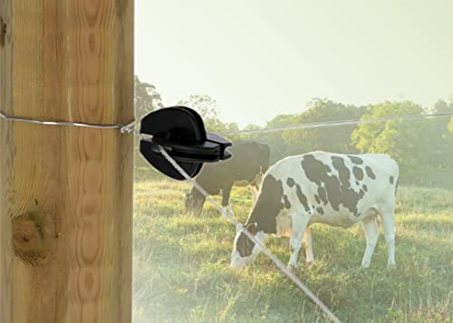 25 Packs Electric Fence Corner/Strain Insulator with Metal Insert for Electric Fence Wire