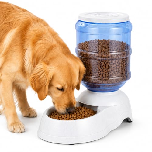 Automatic Dog Feeders - 3 Gallon Capacity Gravity Food Dispenser for Large Dogs and Cats - size: 3 Gallon Feeder