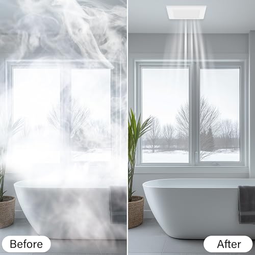 Ventilation Fan With Grille for Bathroom and Home, 100CFM, 25W Ceiling Mount Shower Exhaust Fan, 120V, White, Wet Rated, ETL Certified - size: 100CFM with Grille