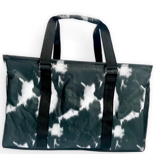 Large Collapsible Tote - color: Cow Hide