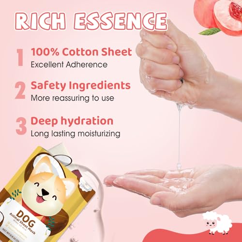 28 Pack Animal Collagen Face Masks for Girls, Bulk Hydrating Face Mask | for Kids Teens, Skin Care for Kids, Suitable for Dry Skin, Spa Party Supplies and Birthday Gifts