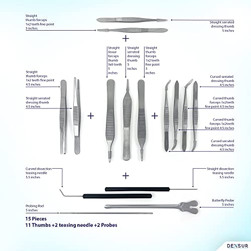 Professional Dissecting Kit Anatomy - 160 Piece Stainless Steel Biology Instruments Set for Medical & Veterinary Training