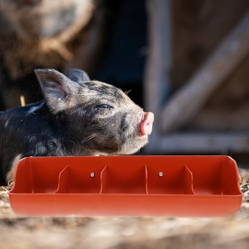 GANAZONO Piglet Feeding Trough Plastic Pig Feeder for Dry Wet Food and Water 5 Slot Pig Trough Feeder Easy Clean Livestock Feeding Tool 21.25 X 7.08 X 5.11 in