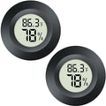 2 Pack Hygrometer Thermometer Mini Digital LCD Monitor Indoor/Outdoor Humidity Meter Gauge Temperature for Humidifiers Dehumidifiers Greenhouse Reptile Humidor Fahrenheit/Celsius(℉/℃) by QPEUIM