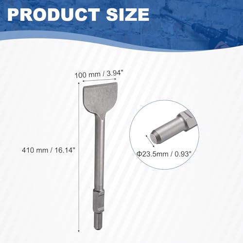 HARFINGTON 65A Shank Floor Scraper Chisel 16.1" x 3.94" Steel Jack Hammer Chisel Bit for Electric Demolition Gardening Landscaping Digging Cutting - size: 16.1" x 3.94"