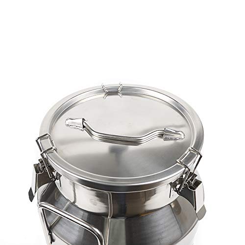 20L 5.3 Gallon Milk Can Stainless Steel Milk Bucket Wine Pail Bucket Versatile Milk Can Wine Bucket Liquid Storage Milk Transport Can Tote Jug with Sealed Lid Heavy Duty and Carry Handle - size: 20L 5.3 Gallon